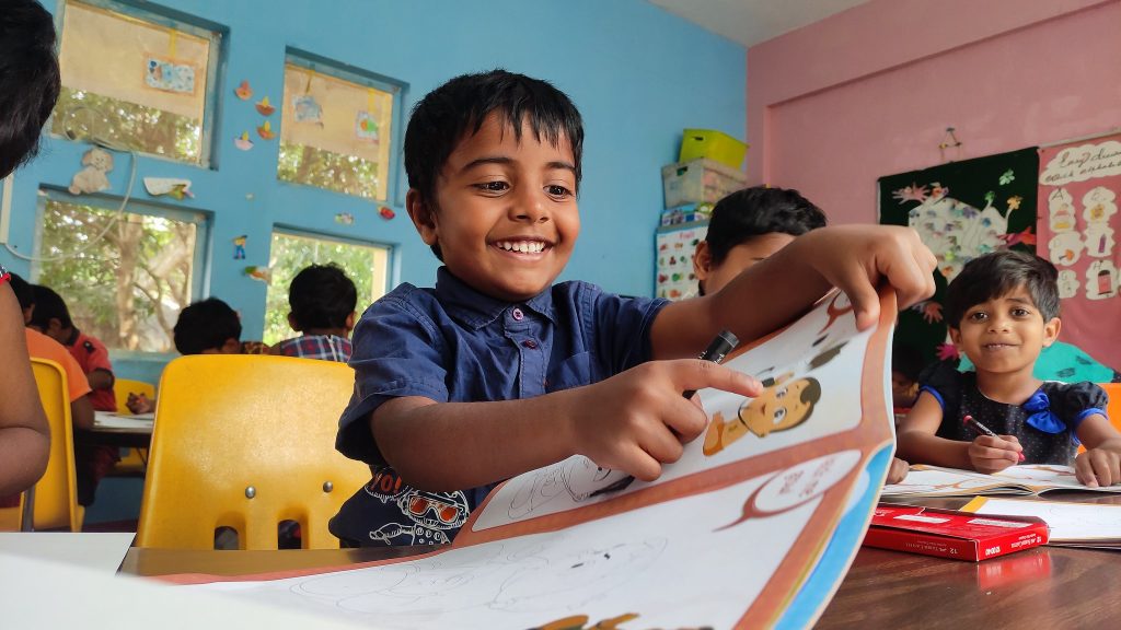 A student at his desk