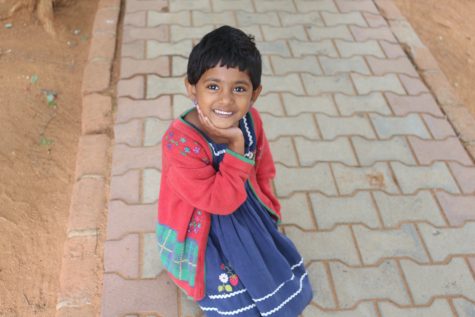 Girl smiling at camera