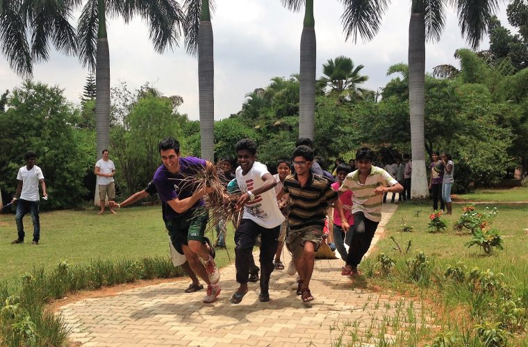 Boys racing at Shanti Bhavan