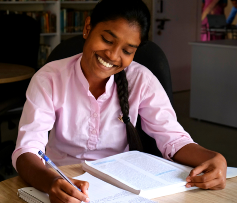 16 year old girl studying